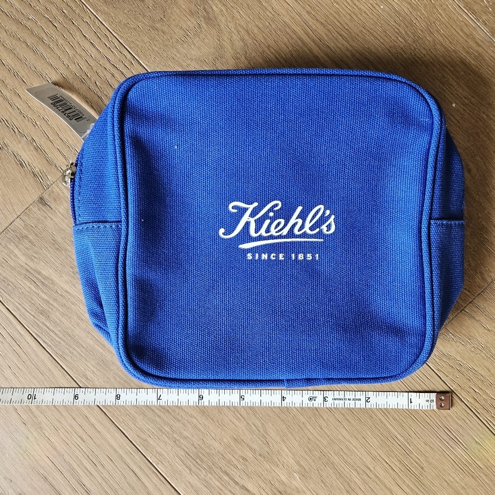 Kiehl's Blue Cosmetic Bag